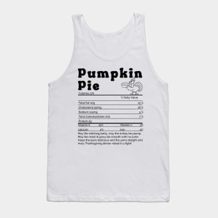 Thanksgiving Christmas Pumpkin Pie Nutritional Facts,pumpkin pie nutrition facts onesie Tank Top